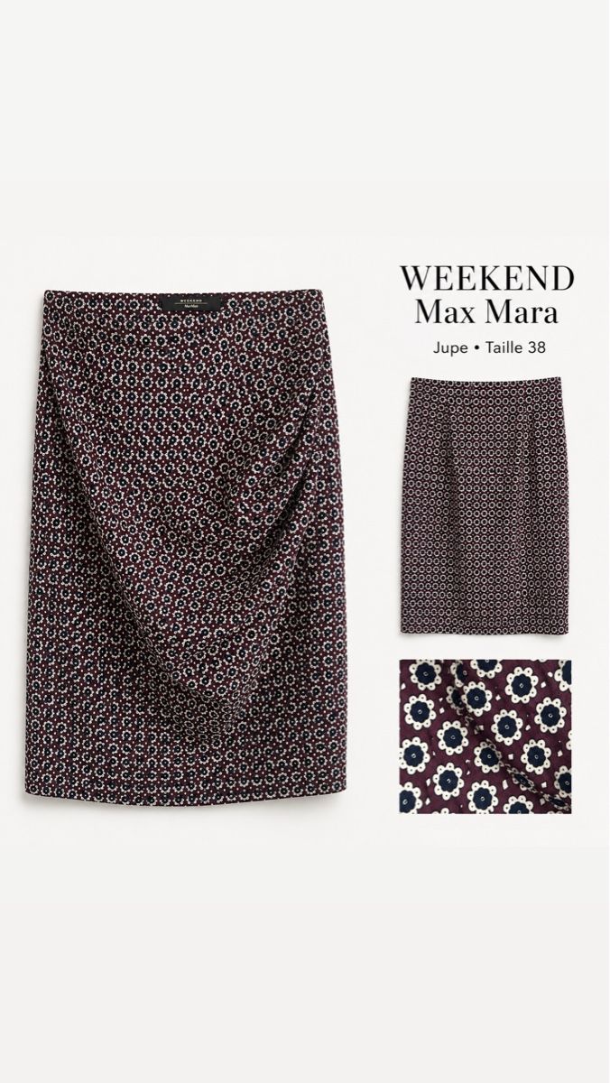Max Mara Gonne: Jupe WEEKEND Max Mara imprimée drapée T38 bon état – Usato da Préverenges venduto da nad_tm7g