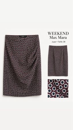 Jupe WEEKEND Max Mara imprimée drapée T38 bon état