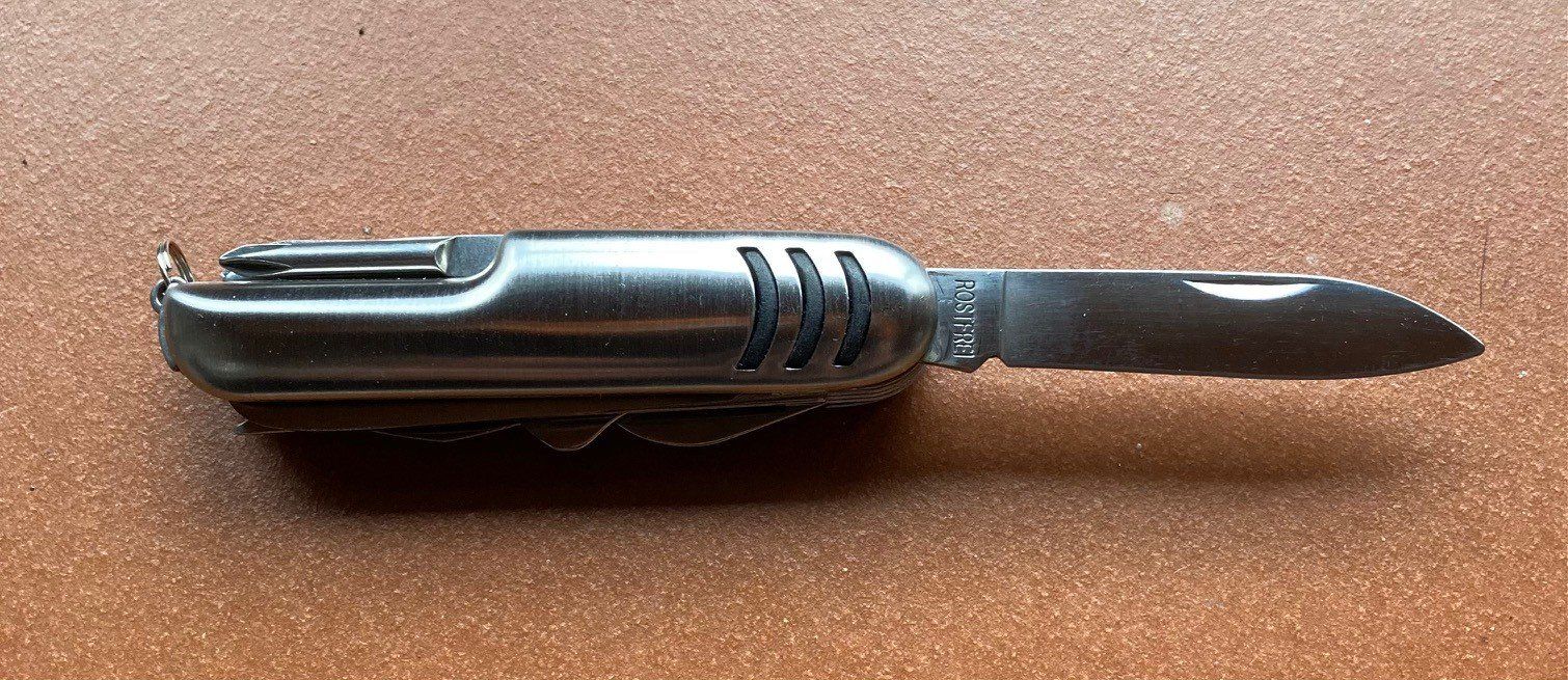 Coltelli tascabile: Taschenmesser silbrig – Nuovo e nell'imballaggio originale da Orselina venduto da Vrenegonde 6
