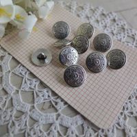 10 Metall Knopfe bouton Look Silver métal