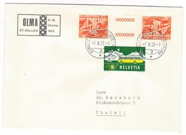 Lettre de St.Gallen BPA A639 pour Thalwil le 9.X.53