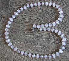 NEU: Bergkristall Amethyst Kette Collier mit Edelstahl