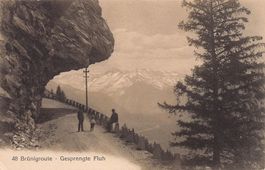 Brünigroute, Gesprengte Fluh, belebt, gelaufen 1921
