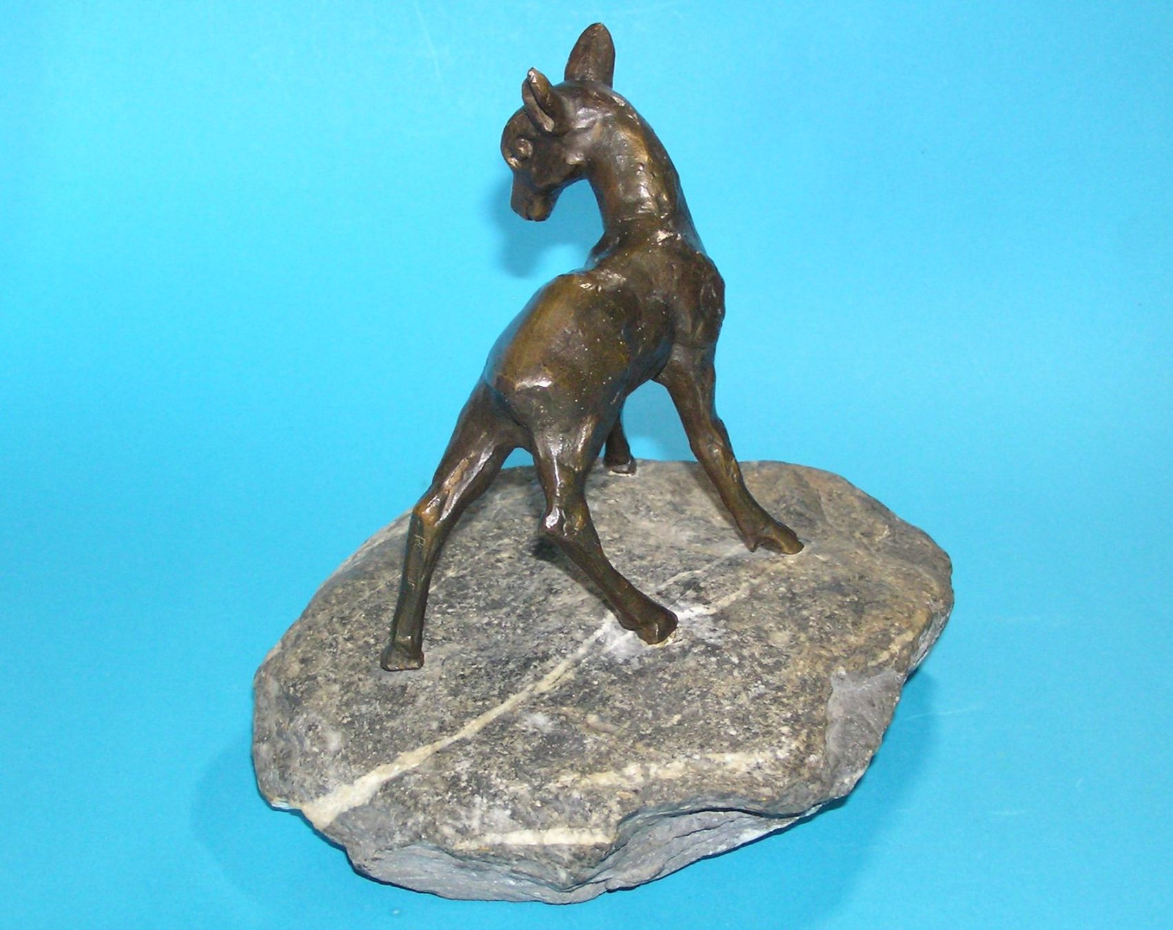 Sculture & Statue: CHARLES REUSSNER BRONZE REHKITZ FAON SKULPTUR – Usato da Grenchen venduto da Antique-hunter 6