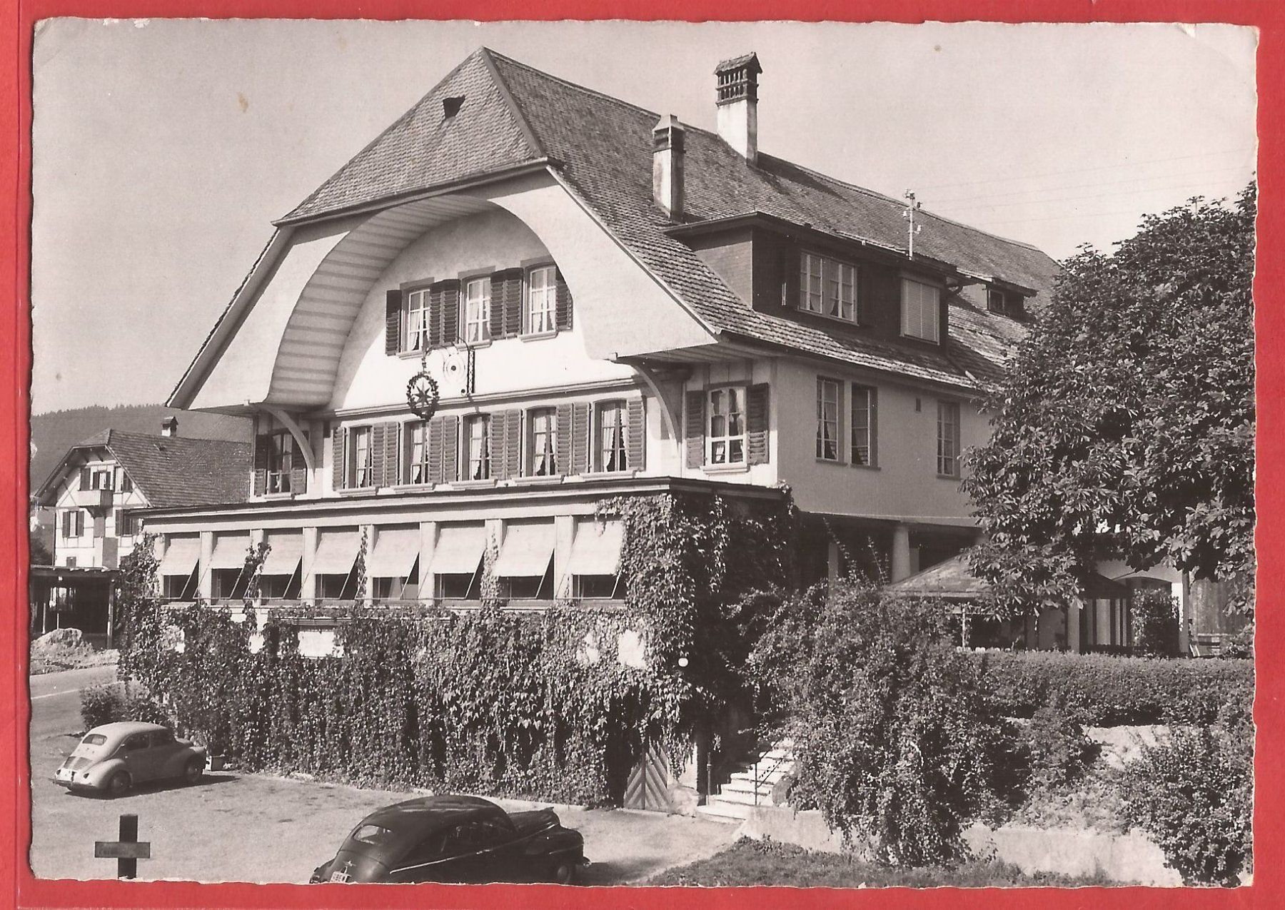 Ansichtskarten: Bolligen - Hotel Sternen mit Oldtimer - 1953 – Gebraucht aus Fislisbach von Porano
