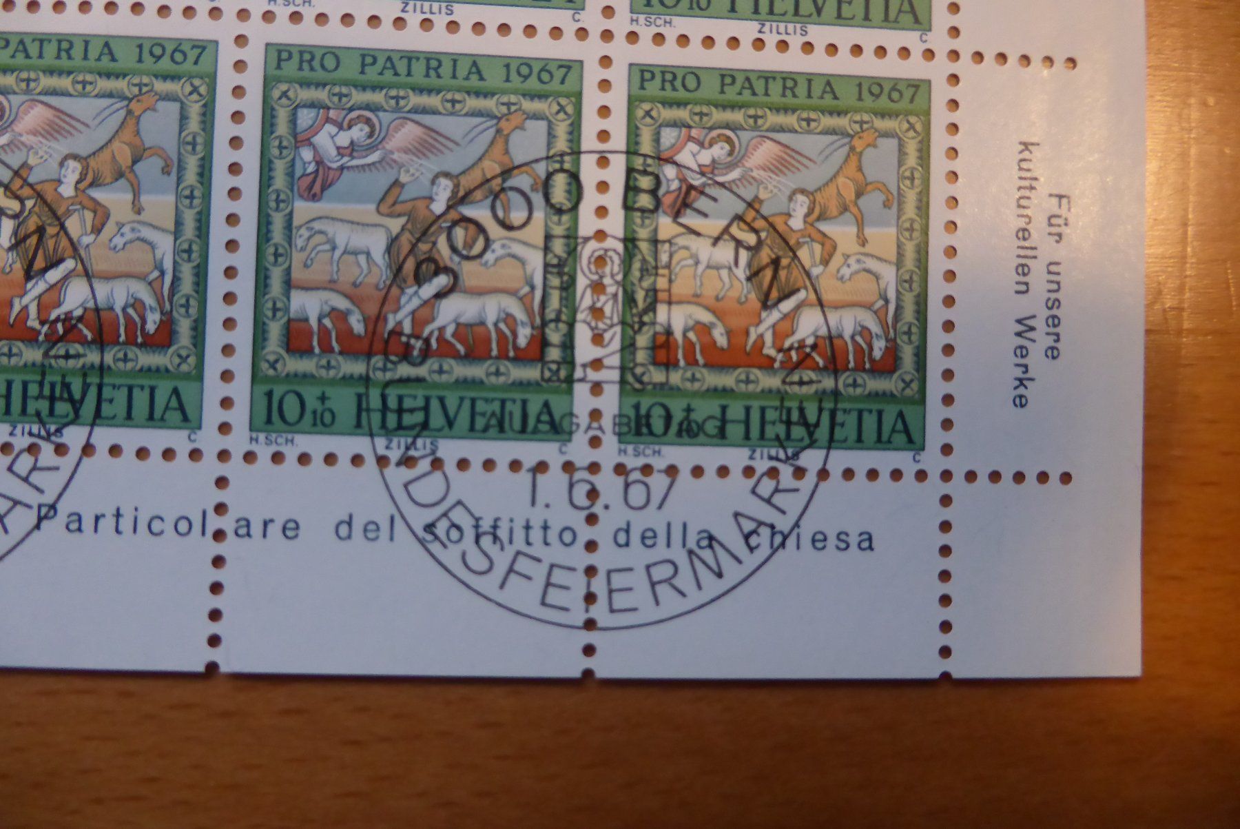 Alle Briefmarken: CH - Briefmarkenbogen - Pro Patria 1967 – Neu (gemäss Beschreibung) aus Brunnadern von lesezirkel 1