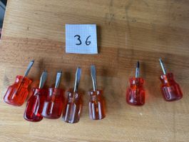 Schraubendreher Set 7 Stuck rot transparent guter Zustand