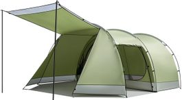 Tunnelzelt 4 Personen Campingzelt 5000mm wasserdicht Grün