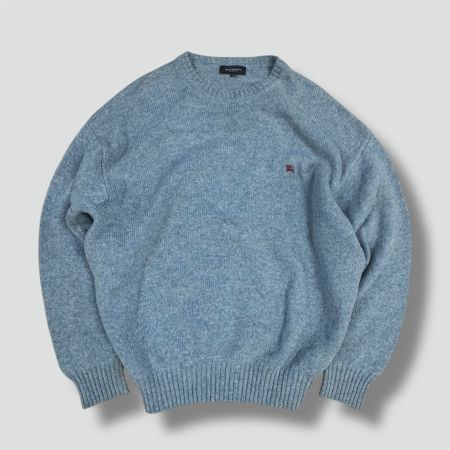 Burberry London blue wool knitted crewneck vintage strick