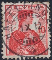 HAFELFINGEN 1.X.12 - Vollstempel auf Helvetia Brustbild