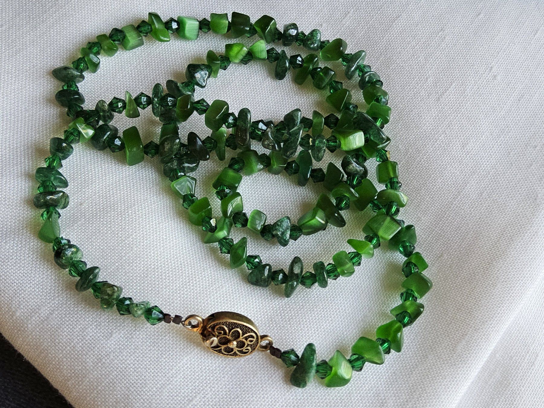 Catenine: Jadeite/Glas Collier Halskette mit Silber Verschluss – Usato da Zürich venduto da SciTec 8