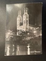 AK ZH Zürich, Grossmünster, Nachtaufnahme