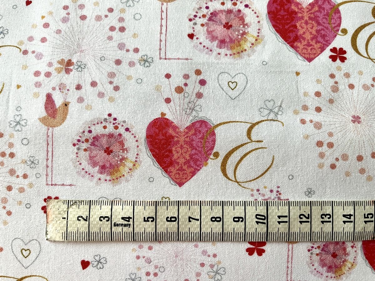 Tessuti: Patchworkstoffe 3er Set Herzstoffe – Nuovo (secondo la descrizione) da Seuzach venduto da KreativmitStoff 3
