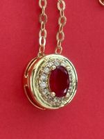 Luxus Elegante Zirkonia Kette Farbe : Gold/Rot/Weiss