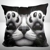 🐾🖤 Katzenpfötchen Kissenbezug – kuschelig & stylisch 🤍🐾