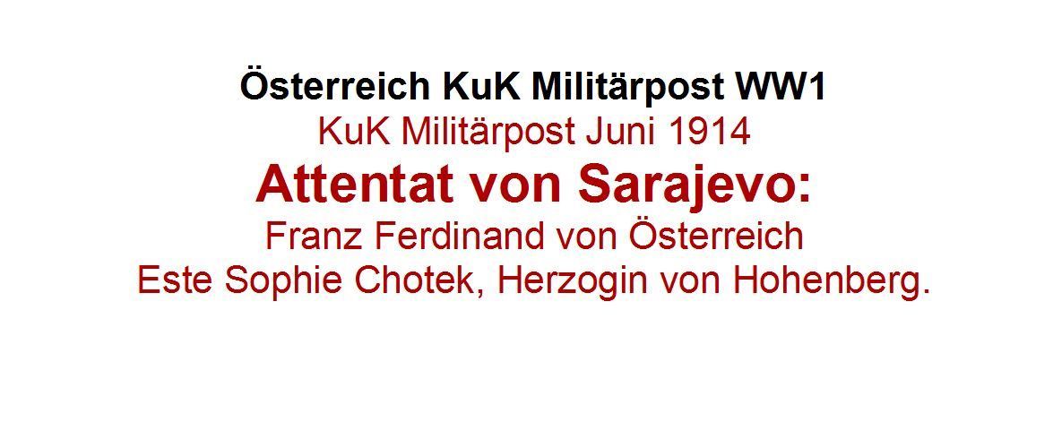 Tutti i francobolli: Attentat von Sarajevo 1914 /** – Nuovo (secondo la descrizione) da Flamatt venduto da samowarow 1