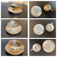 3 Stück Moccatassen mit Untertasse, Golddekor, Sammlerstück!