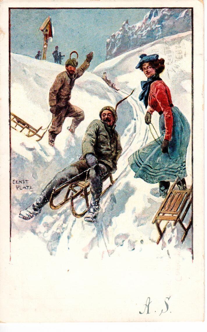Cartes postales: Schlitten Plausch  1909 – D'occasion à Wolhusen par Curver9