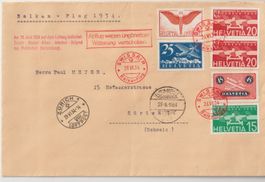 Luftpost Balkan Flug 1934 Swissair Istanbul