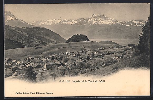 Ansichtskarten: AK Leysin, Panorama et la Dent du Midi – Gebraucht aus Berlin von bartko-reher