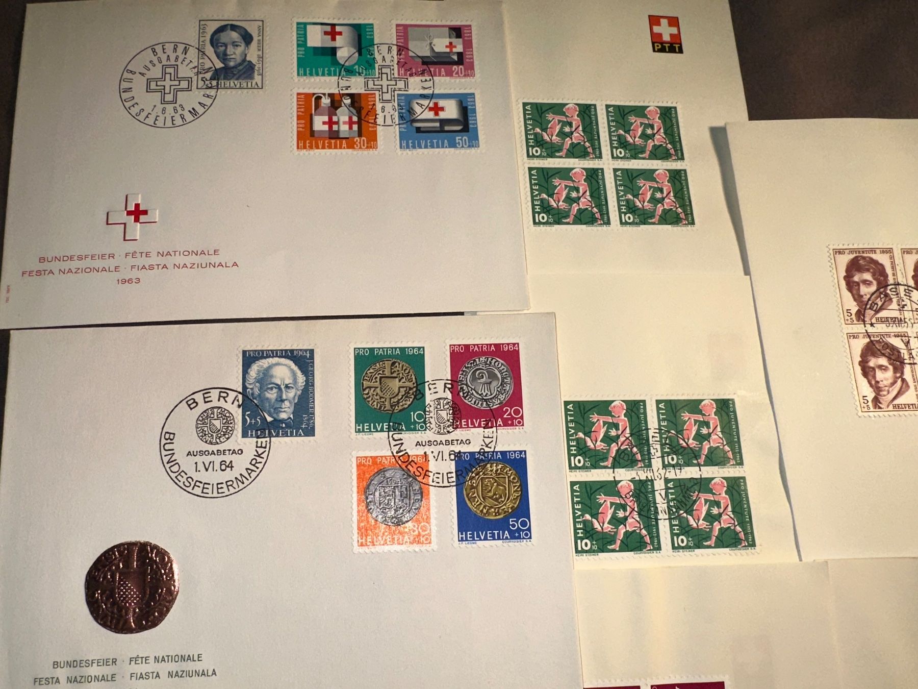 Tutti i francobolli: Pro Juventute 1955 usw. PTT FDC – Usato da Stettfurt venduto da 2442 3