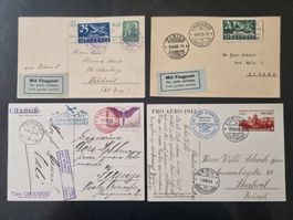 4 CH Flugpost Brief/Karten 1924 - 1943 : KP 200.--