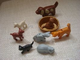 Diverse Playmobil Tiere + 1 Hundekorb