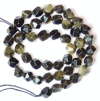 1 Strang top golden Obsidian Perlen 7 - 8mm facettiert