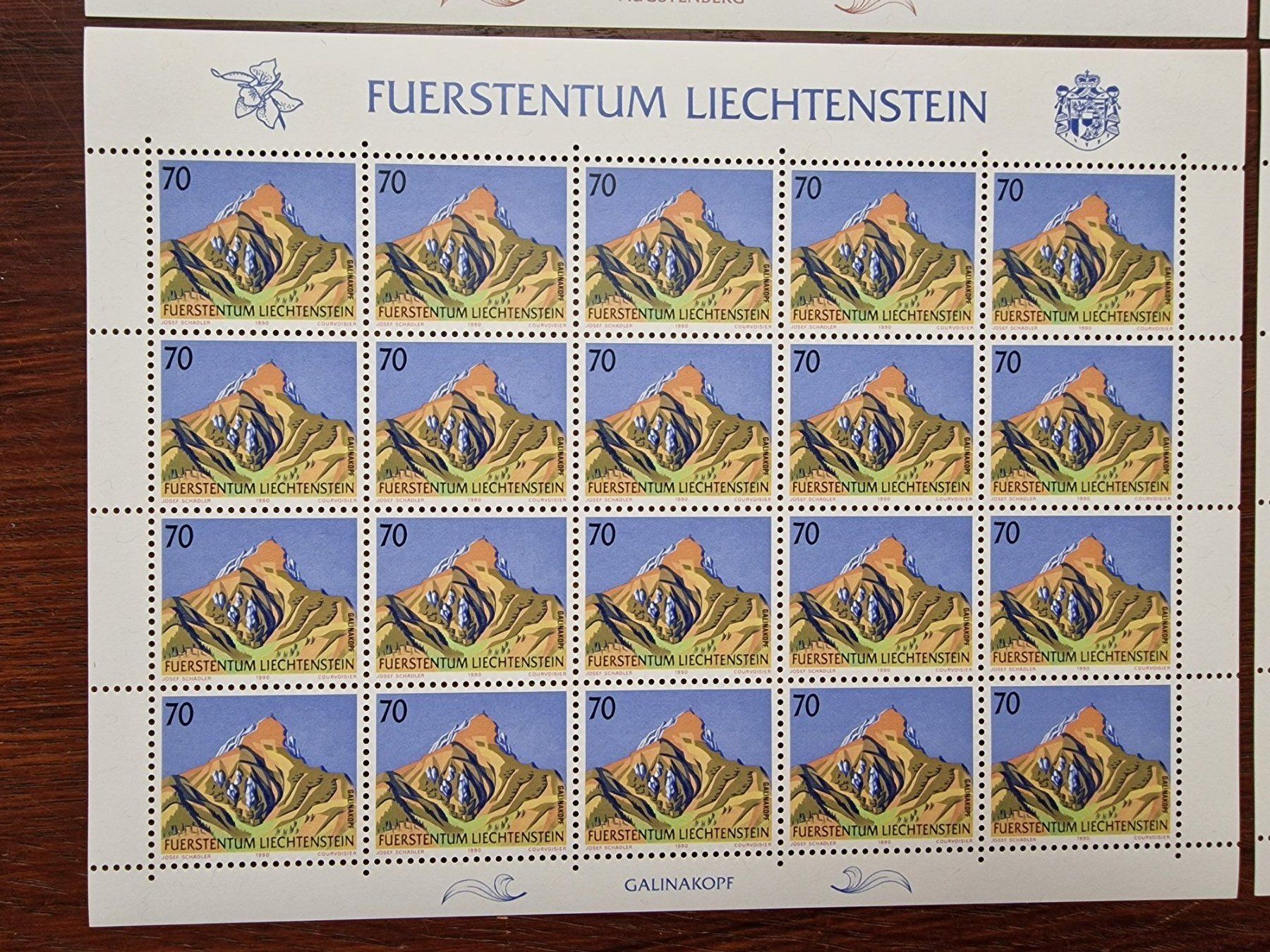 Tutti i francobolli: FL 1990 Serie Bogen "Berge -II" postfrisch – Nuovo (secondo la descrizione) da Aesch LU venduto da briefmarken.uray 3