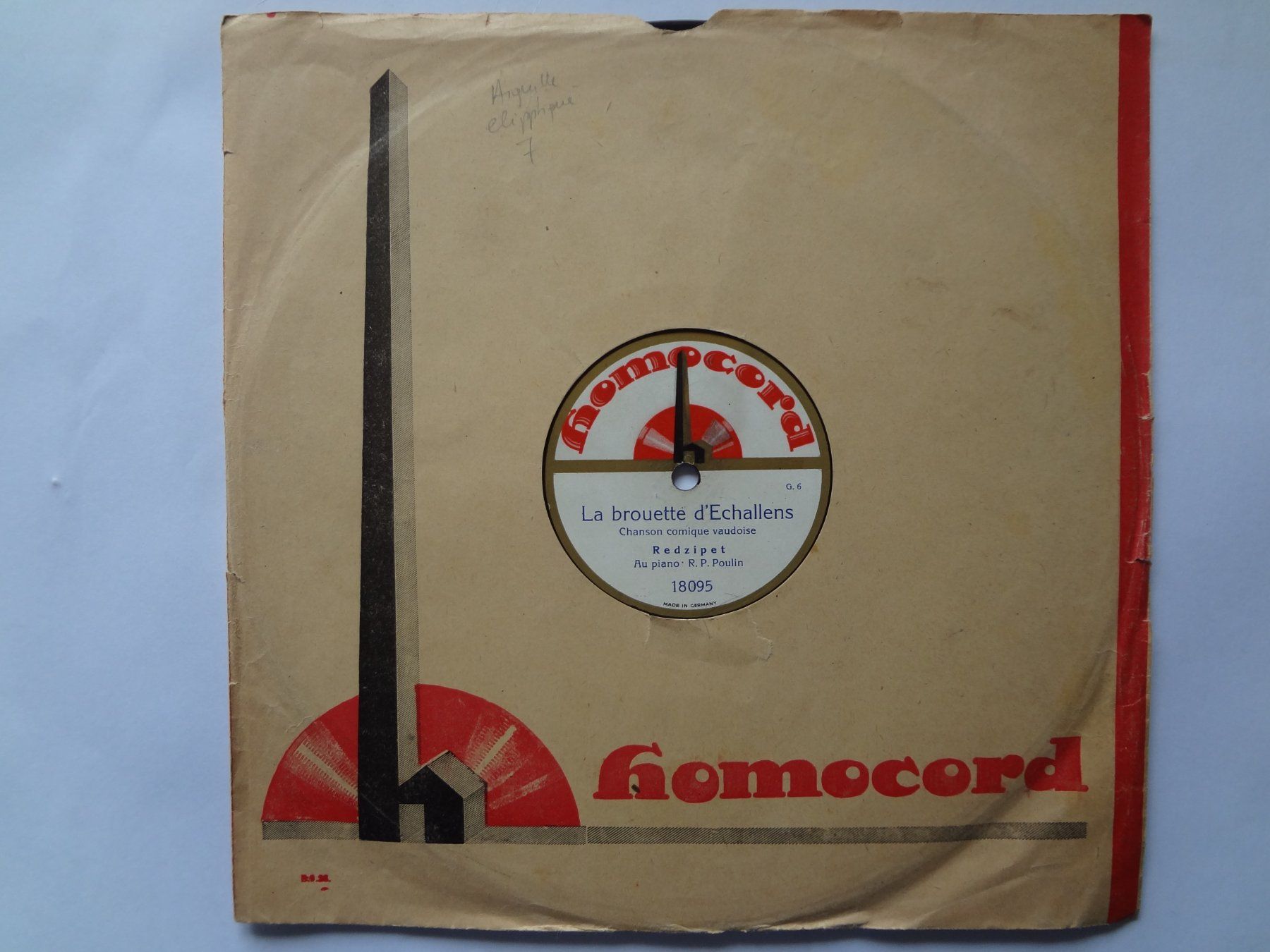 Dischi in vinile: La brouette d'Echallens - Redzipet - Disque 78 tours - – Usato da Aigle venduto da Robflac55 1