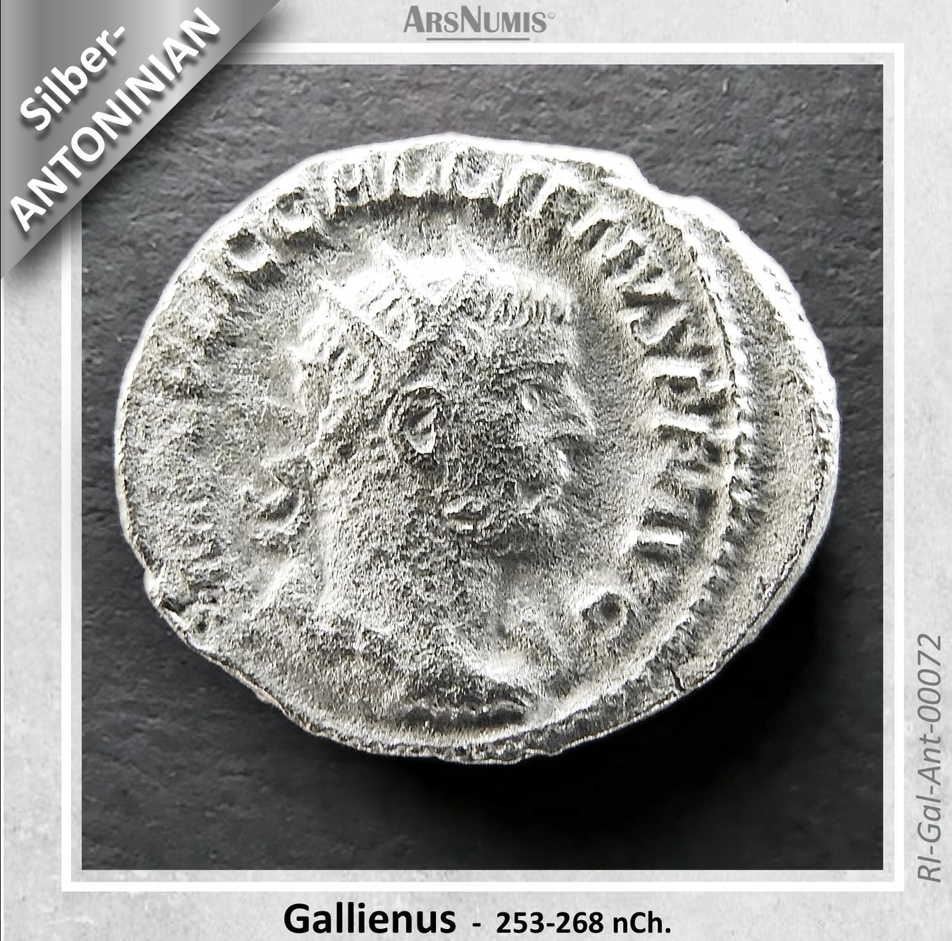 Toutes les monnaies: Antike römische Silbermünze / Gallienus / 255-256 nCh. – D'occasion à Oberwil b. Zug par ArsNumis