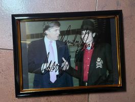 Originalautogramme Donald Trump+ Michael  Jackson COA