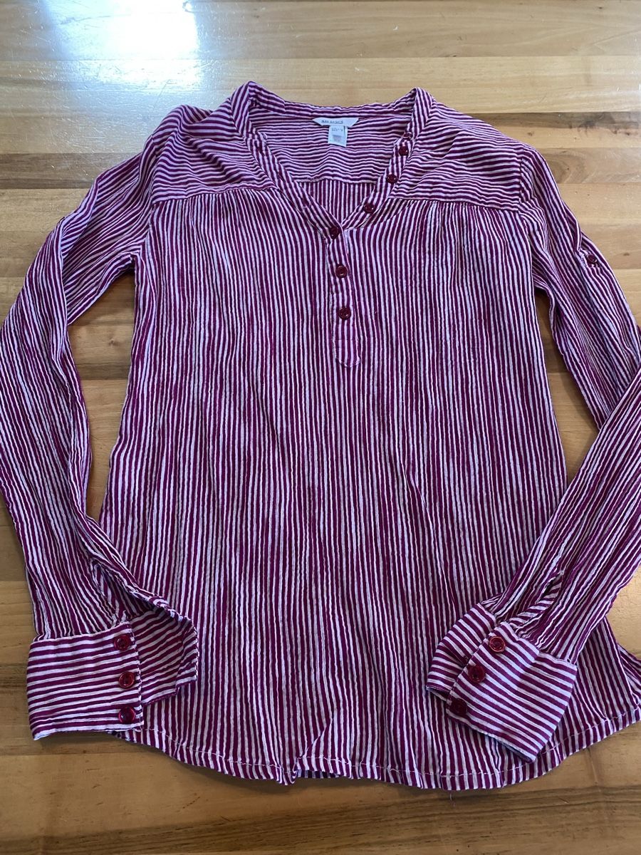 Mango Blusen: Mango Bluse Gr. 34, fuchsia-weiss-gestreift  – Gebraucht aus Hittnau von Birdie68