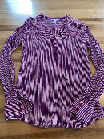 Mango Bluse Gr. 34, fuchsia-weiss-gestreift 
