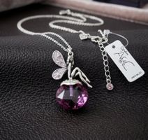 Designer Halskette mit Fairy-Amethyst Anhänger - A&C Neu