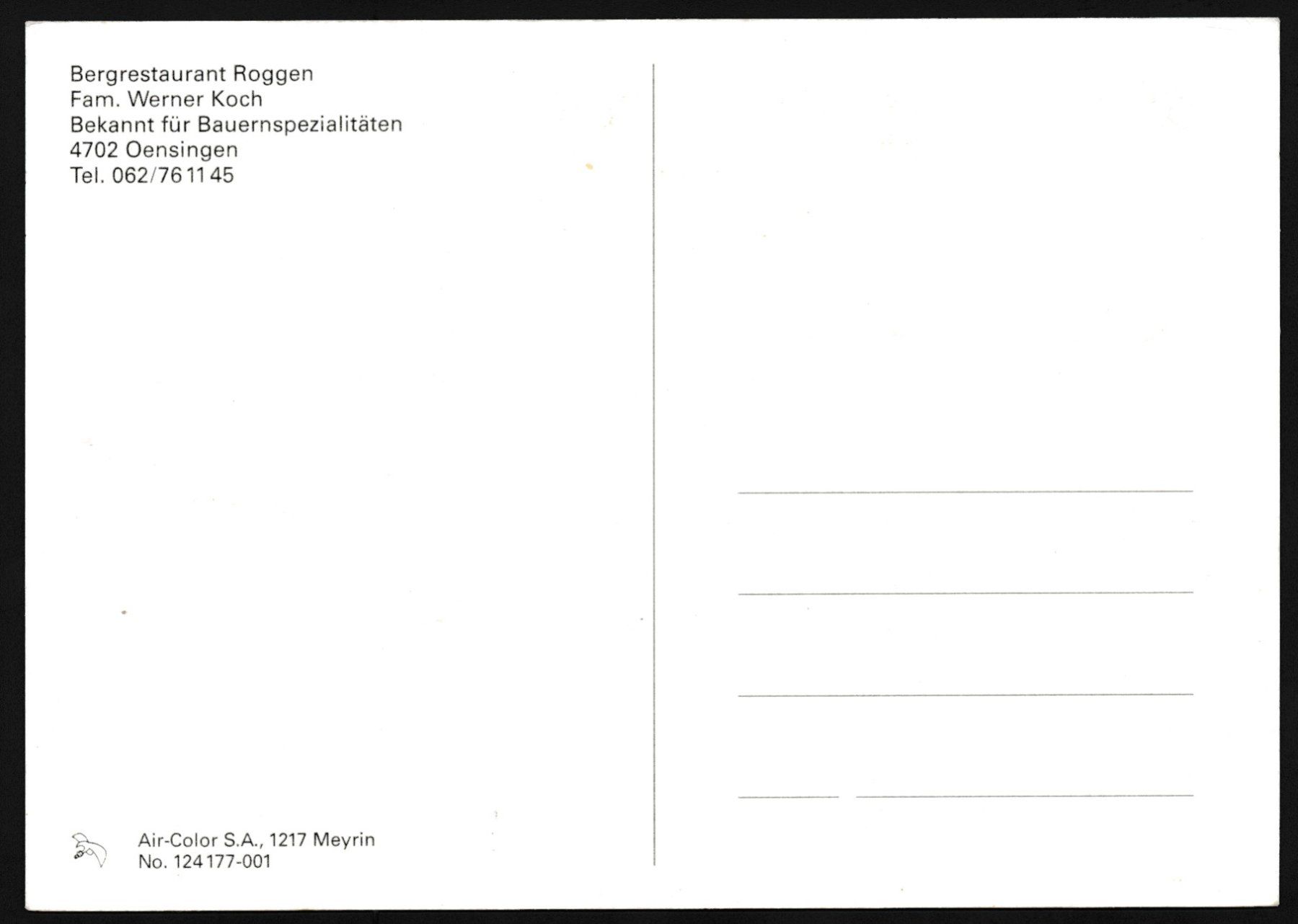 Cartoline postali: AK: Oensingen, Bergrestaurant Roggen – Usato da Bonau venduto da Profila3 1