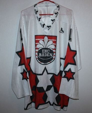 ORIGINAL EHC BADEN # 1 MATCH WORN TRIKOT MAILLOT BLACKY XXL