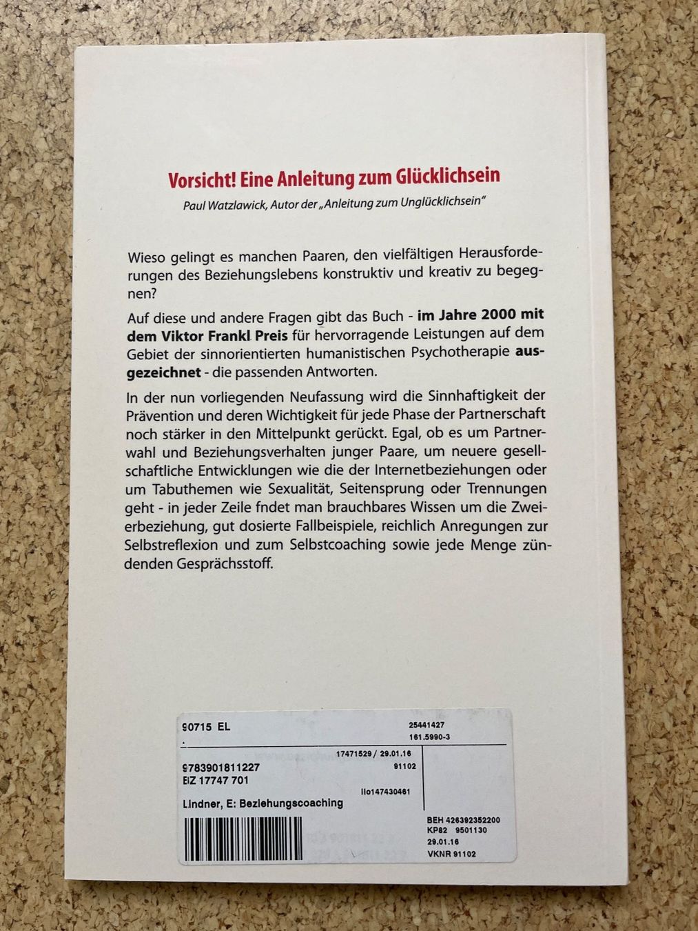 Libri: Taschenbuch "Beziehungscoach - Prävention & Perspektiven" – Usato da Grosswangen venduto da Vita500 1