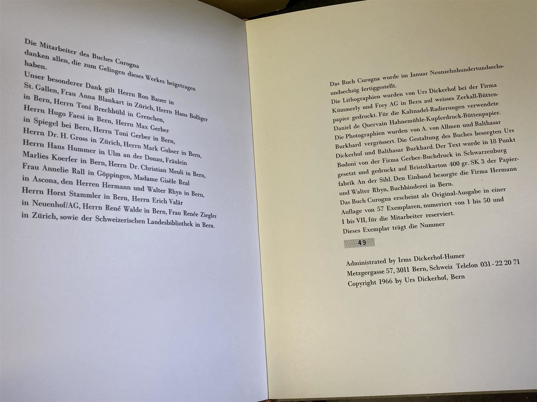 Grafiken & Lithographien: CUROGNA Dickerhof Burkhard de Quervain – Gebraucht aus Bern von Jwpm66 4