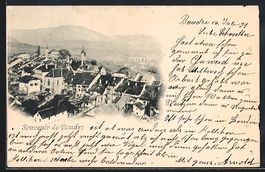 Boudry, Totalansicht mit Bergpanorama au