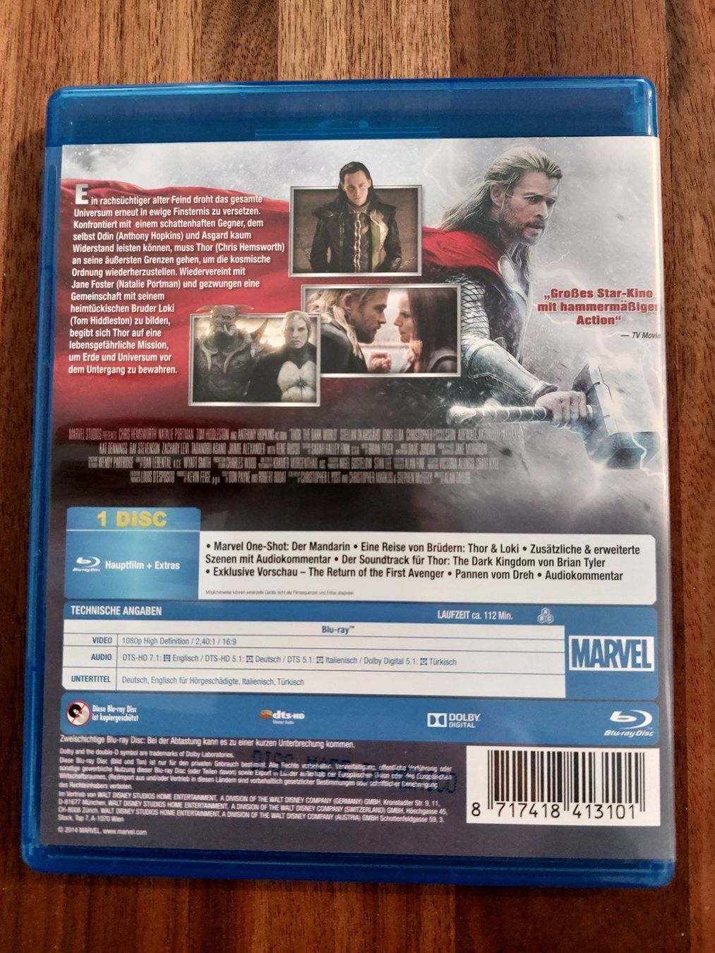 Tutti i DVDs: Blu Ray - Thor The Dark Kingdom – Usato da Rheinfelden venduto da FilmAuktion 1