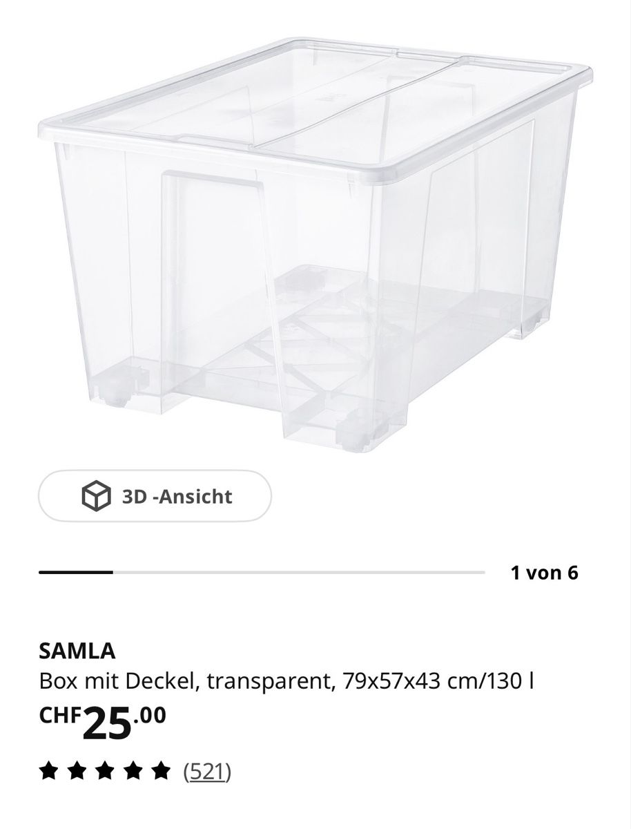 Transportkisten:     150 IKEA SAMLA Boxen 130L mit Deckel ab CHF 1.- !!!! – Gebraucht aus Grenchen von mp-ricardco 1