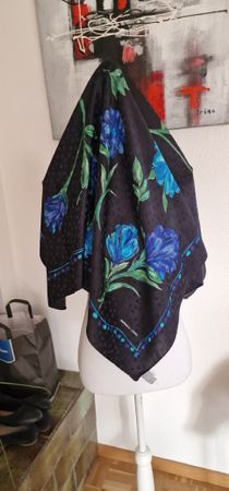 Raffaela Curiel Seidenschal, blaues Blumenmuster