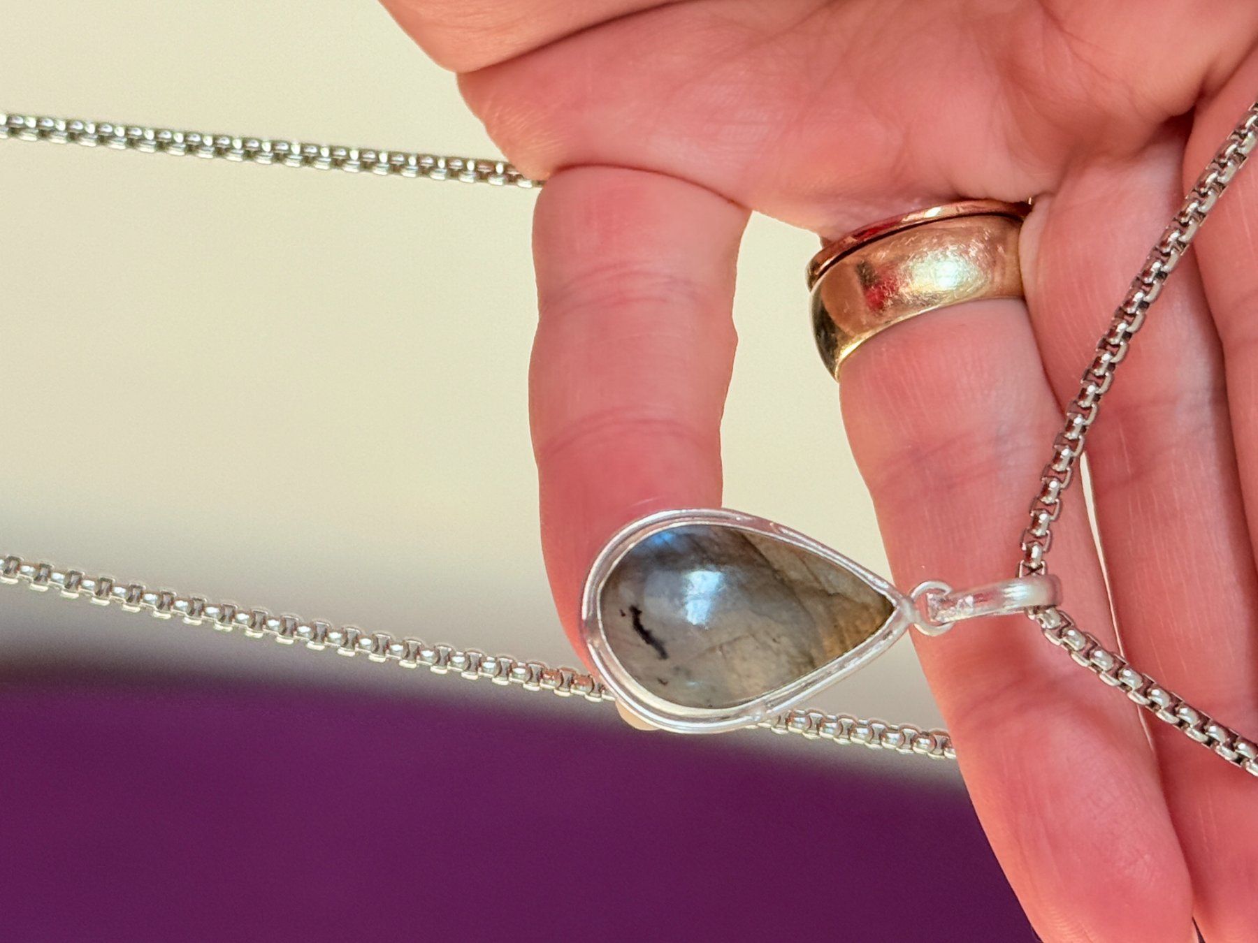 Catenine: Collier élégant avec Labradorite véritable, neuf! – Nuovo e nell'imballaggio originale da Genève venduto da AGBERG 5