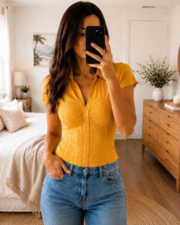 Gelbes Damen Top Gr. XS-S – ärmellos – Sommer