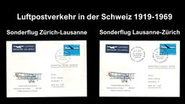 2 Sonderbriefe Luftpostverkehr in der Schweiz, 1919-1969