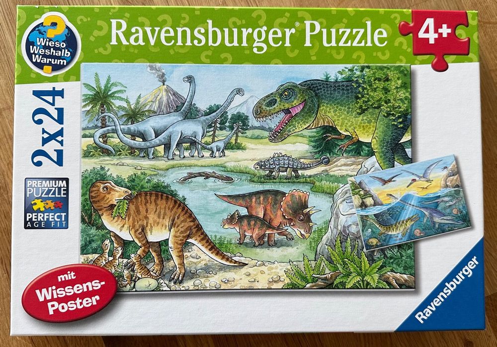 Ravensburger Puzzle Dinosaurier 2 x 24 Teile 4+ Wieso Weshal (Gebraucht ...