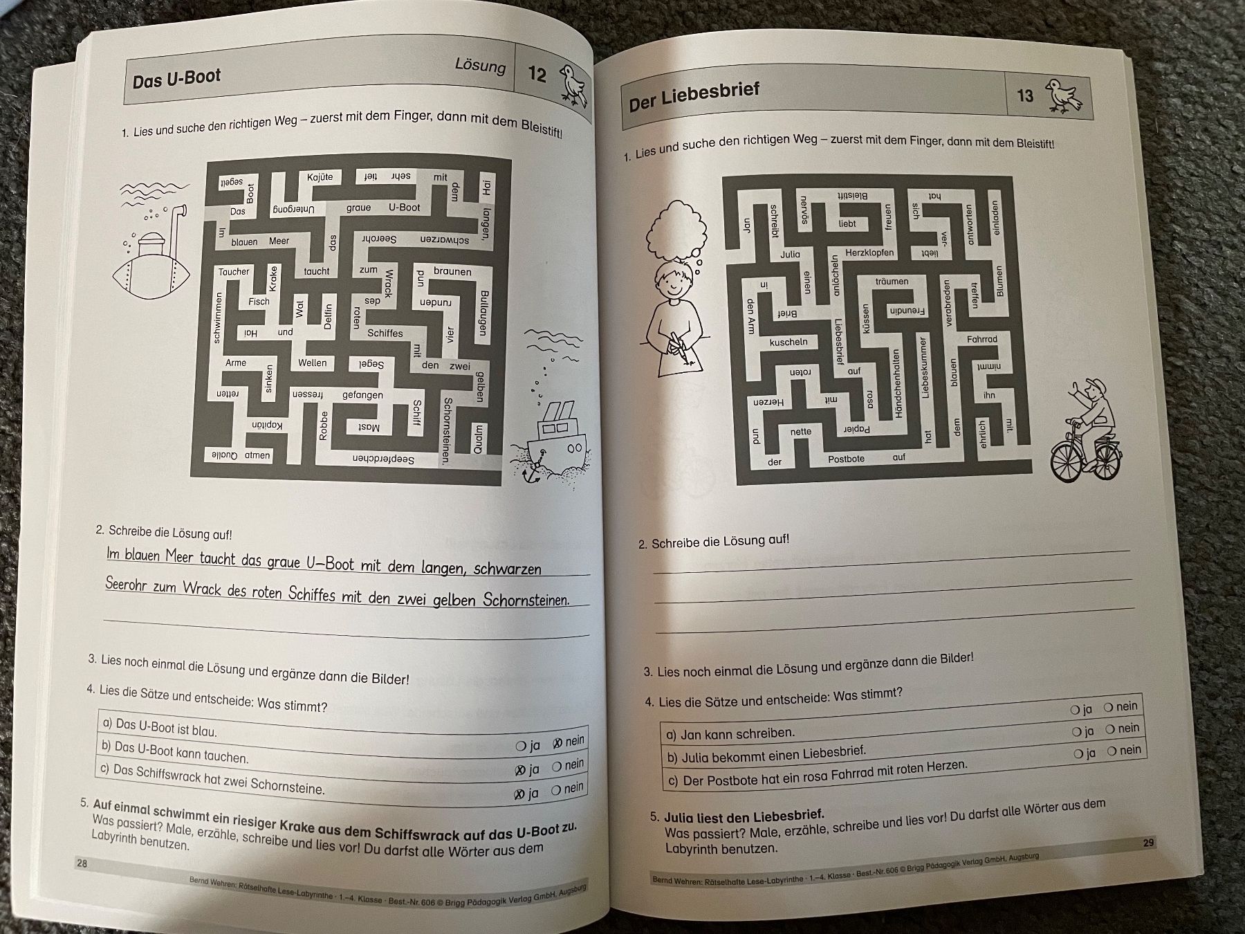Libri: Rätselhafte Lese Labyrinthe Lehrmittel Primarschule – Usato da Esslingen venduto da Zeppi1 2