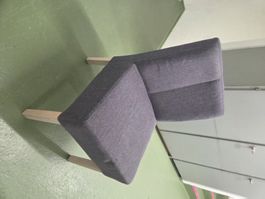 Moderner Polsterstuhl (4er Set) Grau, Holzfüsse
