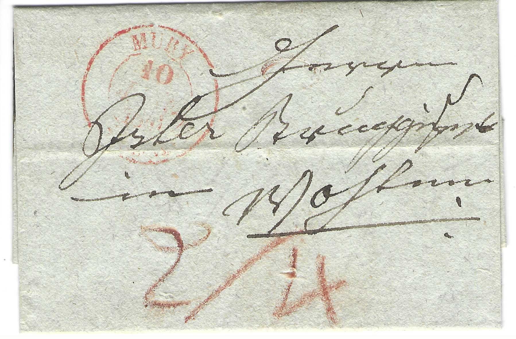 Alle Briefmarken: Faltbrief Mury - Wohlen  1841 – Gebraucht aus Wildhaus von Brunphil